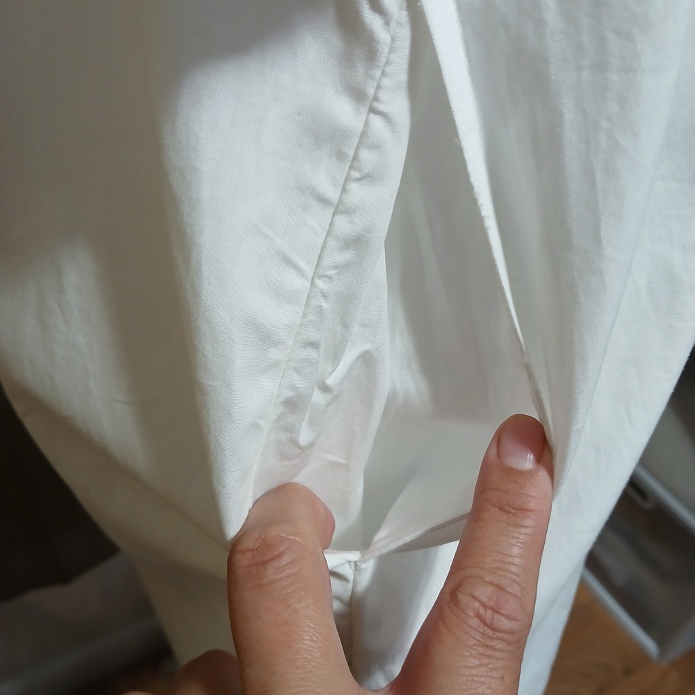 Nordstrom White Cotton Puff Sleeve Nightgown Lounge Dress Pocket Small - Picture 7 of 7